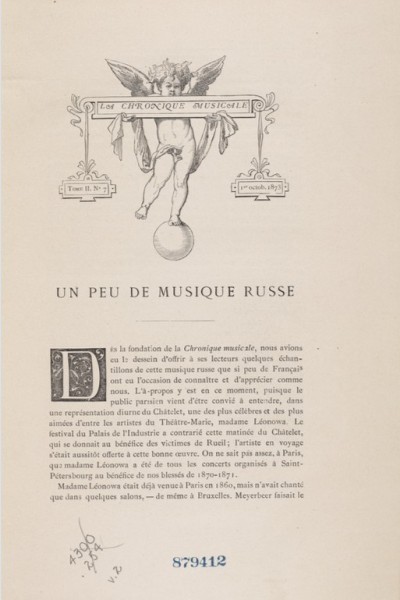 Un peu de musique russe Revue La chronique musicale 7